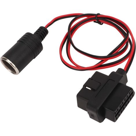 Jeffergarden Adaptateur de prise allume-cigare OBD2, connecteur femelle de type T à 16 broches, câble d'alimentation pour voitures avec OBD (1/5)