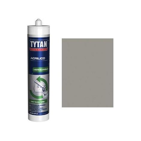 SILICONE ACRILICO TYTAN - GRIGIO VERNICIABILE ML 300- 24 pezzi
