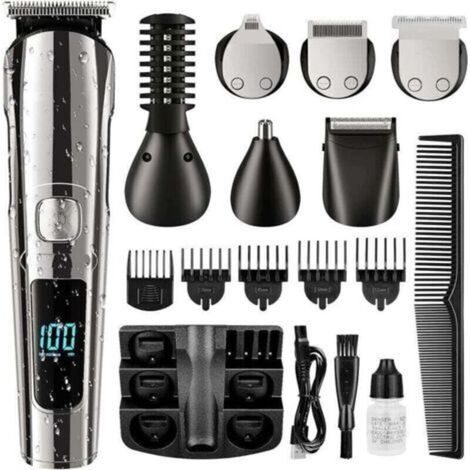 Tondeuse À Barbe, Tondeuse À Cheveux Sans Fil Pour Homme, Étanche Pour Le Corps, La Moustache, Le Nez, L'Oreille, Le Visage, Le Rasoir Électrique, Kit De Toilettage Tout En 1, Rechargeable Par Usb Et