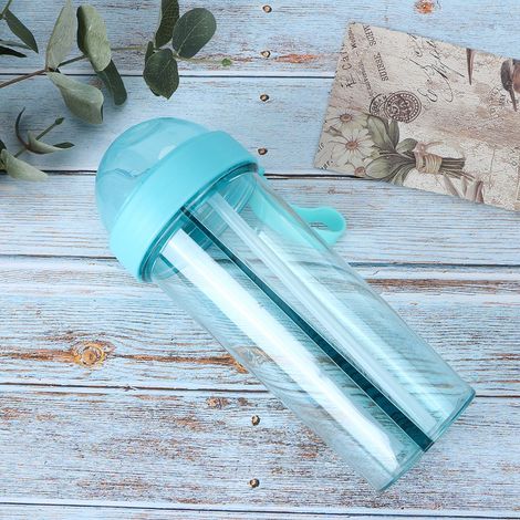 600 ml Tragbare Outdoor-Reise-Sport-Wasserflasche mit zwei Strohhalmen, doppelt verwendbare Trinkflasche (1/5)