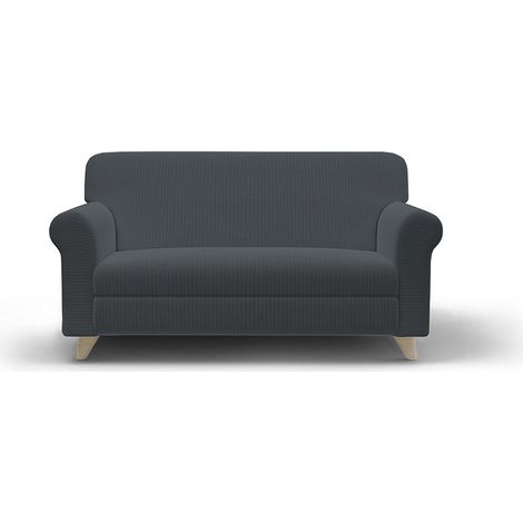 Copridivano Elasticizzato 2 Posti in Poliestere Iris Grigio Scuro (1/5)