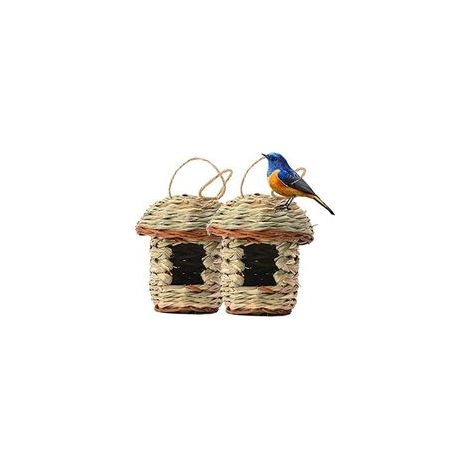 Nichoir Oiseaux Exterieur Suspendue, Nichoirs Tissés à La Main en Fibre Naturelle Voliere Oiseaux, Oiseaux Accessoires, pour Canary Livre Oiseaux Horloge Oiseaux Millet Oiseaux (2 Pièces) (1/5)