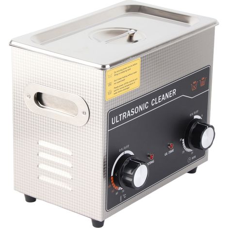 Nettoyeur à ultrasons 3L, bouton en acier inoxydable, machine de nettoyage industrielle pour objets fins, prise UE 220V (1/5)