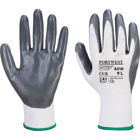 Gant Flexo Grip mit Nitrilbeschichtung Farbe: Grau/Weiß Größe M - Portwest