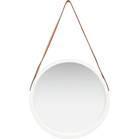 Maison Exclusive - Specchio da Parete con Cinghia 50 cm Bianco