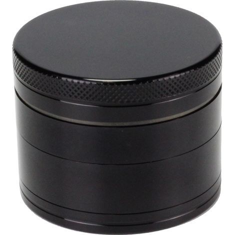 Grinder en Métal, Broyeur à Epices et à Condiments, 100% Aluminium, 4 Pièces, Noir, 50 mm (1/5)
