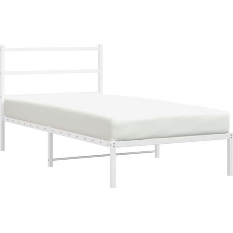 Maison Exclusive - Giroletto con Testiera Metallo Bianco 100x190 cm