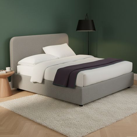 Letto Piazza e Mezza Telford, Sfoderabile, Contenitore Made in Italy, Grigio Cenere (1/5)