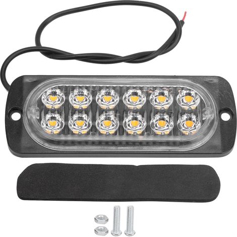 Feu de gabarit latéral jaune 12V 12 LED pour camion, voiture, moto