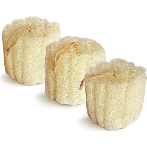 5.5 « éponges de spa Lufa douces et faciles à moussage (3 packs) – Eponge de douche naturelle Loofah (1/5)