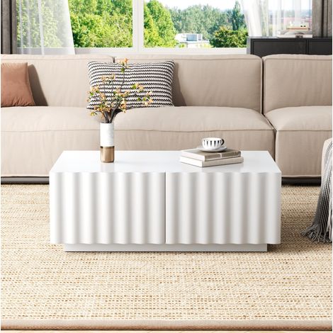 Mesa centro con 2 cajones MDF 100x50x40 cm OKMYHOME (1/5)