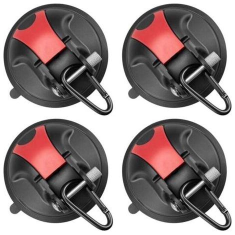 Set of 4 heavy-duty suction cup hooks for camping, car, camper van and window - Camping (1/4)