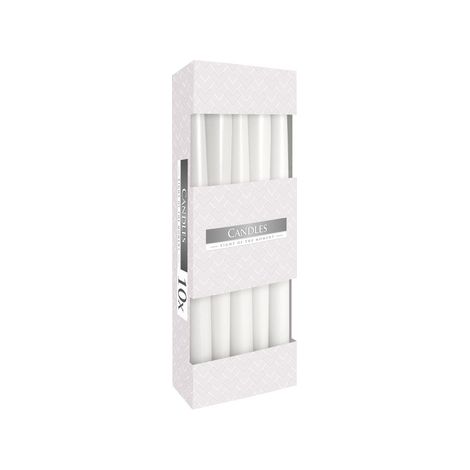 Candele pastello, 10 pezzi, bianche