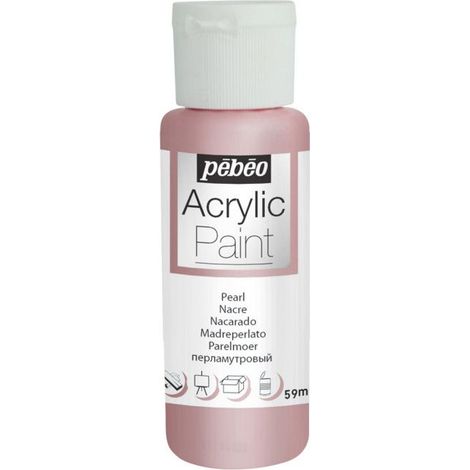 Peinture acrylique - Pébéo Nacré 59 ml - Rose nacré - Fluide et couvrante - Tous supports
