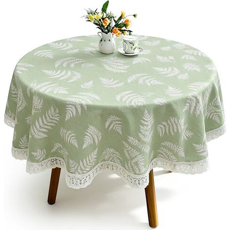 Nappe ronde lavable. Nappe ronde imperméable en vinyle PVC. Nappe ronde en plastique. Protège-table rond pour la cuisine et la salle à manger. Résistante à l'huile et... (1/5)