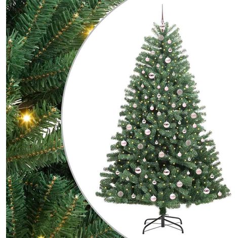 Künstlicher klappbarer Weihnachtsbaum mit 300 LEDs Grün 210 cm vidaXL (1/5)