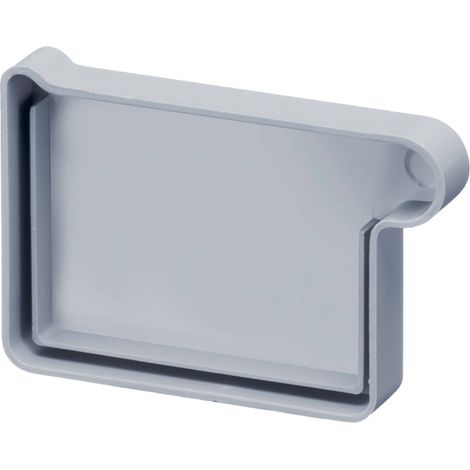 INEFA Dachrinnen Endstück Kastenrinne, PVC Dachrinnenzubehör, einfache Steckmontage, Made in Germany - NW115 / 115mm, rechts Grau