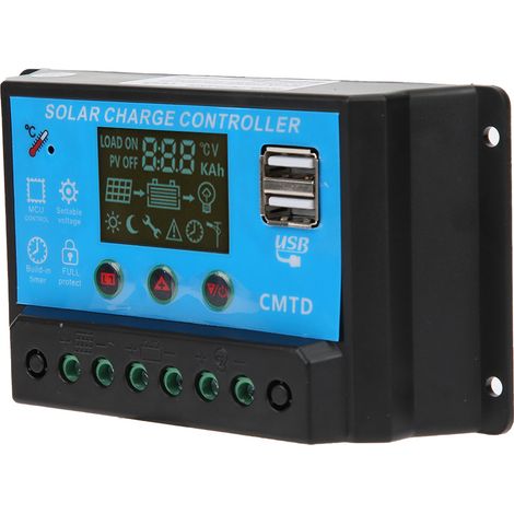 Automatischer 20-A-Solar-Laderegler für 12-V-/24-V-Bleiakkumulatoren mit zwei 5-V-USB-Ausgängen (1/5)