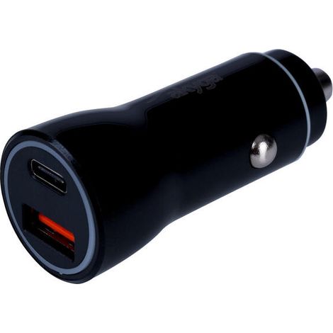 Cargador de coche Akyga AK-CH-16 de 36 W con USB-C PD Quick Charge 3.0 y 2 puertos USB de 5-12 V. (1/4)