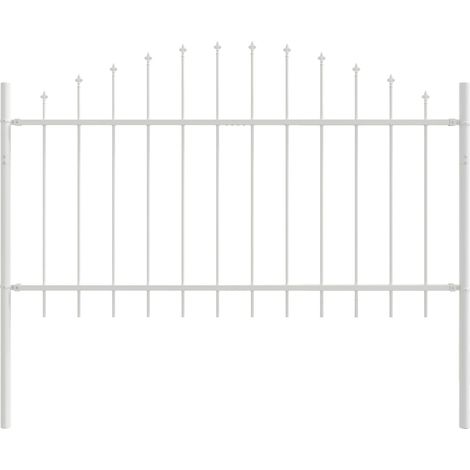 Maison Exclusive - Gartenzaun 7 pcs Weiß 170 x 140 cm Pulverbesch (1/5)