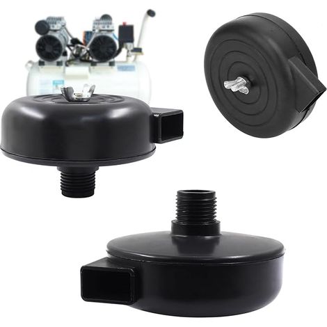 2 Pièces Filtre silencieux à Air Comprimé, Filtre D'admission de Silencieux de Compresseur D'air, Filetage 3/8" 16mm Noir de Silencieux, pour Les Chaudières à Compresseur (1/5)