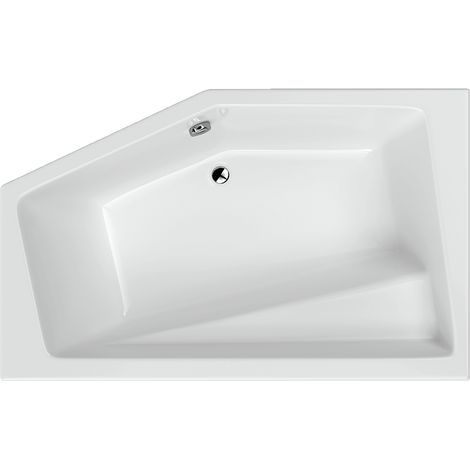 Excellent Baignoire d'angle Vesper - 160x100 cm - Blanc brillant - Confortable et moderne (1/4)
