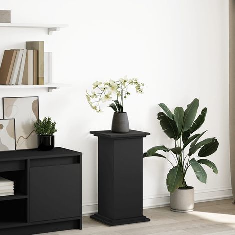Vidaxl – Piédestal de rangement noir 31x30x60 cm – Bois d'ingénierie résistant à l'humidité – 2 compartiments cachés – Charge max 60 kg