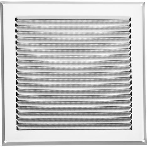 SOTECH Lüftungsgitter aufschraubbar mit Insektenschutz Aluminium 250x250 mm Edelstahloptik (1/5)
