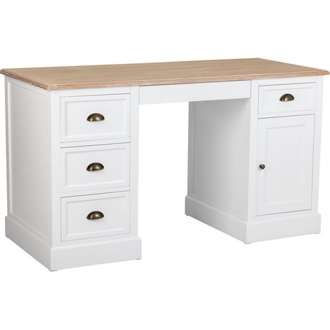 Mesa escritorio de madera blanco 140x60x78.5 (1/5)