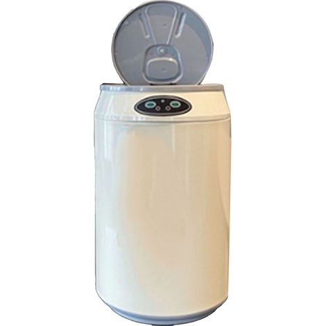 Intelligenter Edelstahl-Abfalleimer mit automatischem Bewegungssensor, großes Fassungsvermögen, beige (1/5)