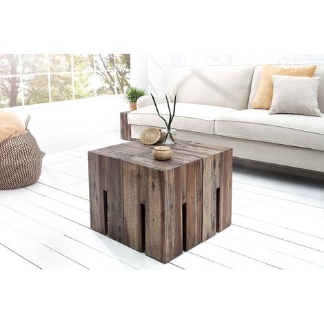 Beistelltisch Treibholz 30x45x30cm Unikat Holzblock Couchtisch Hocker Ablage (1/5)