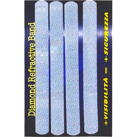 Strisce Adesive Catarifrangenti 4 Pz - Colore: BIANCO