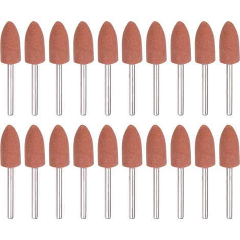 50Pcs Têtes Pointues de Meule Montées 10mm Travail du Métal Brun (1/4)