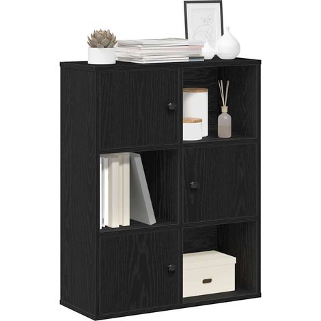 Librería de madera contrachapada roble negro 60x24x76,5 cm vidaXL (1/5)