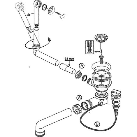 Villeroy & Boch – Vidage complet lavabo Ø 90 mm – Siphon gain de place pour évier ARCHITECTURA – Configuration raccord optimisée (1/3)