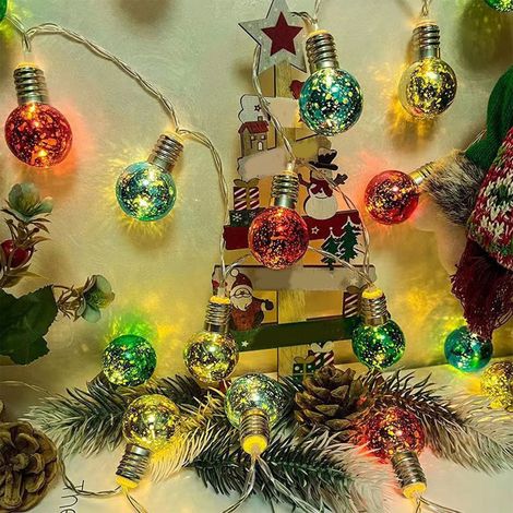 Guirlande Lumineuse Boules LED - 10 Boules - 150 cm - Alimentation Piles - Décoration Intérieure Extérieure Noël (1/5)