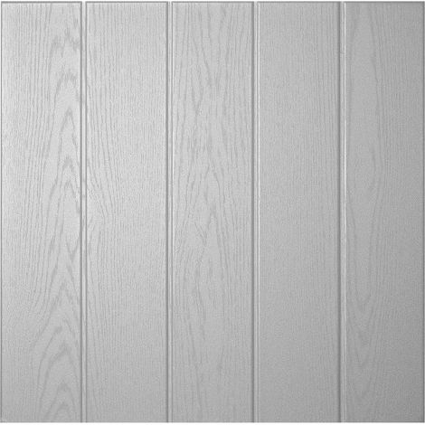 DECOSA Dalle de plafond ATHEN - polystyrène - gris clair - effet bois - 50 x 50 cm - 2 sach. (=4 m2)