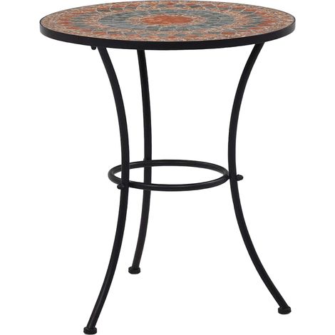 vidaXL Table de bistro mosaïque Orange/gris 60 cm Céramique (1/5)