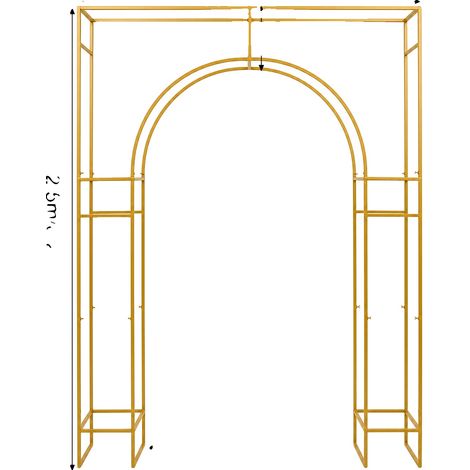 Support d'Arche de Mariage, Design Solide, Assemblage Facile, Or (1/2)