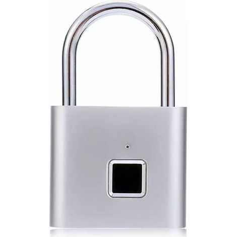 Mini cadenas intelligent à empreinte digitale, déverrouillage en 0,3 seconde, sans clé, antivol rechargeable par USB, convient aux valises, sacs à dos et serrures de porte, disponible en noir et argen (1/5)