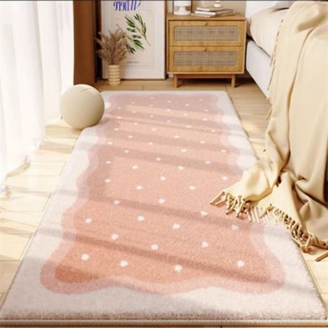 Tapis De Lit - Antidérapant En Caoutchouc - Velours Haute Pile - 40 X 80 Cm - Rose - Pour Chambre À Coucher Salon Couloir (1/5)