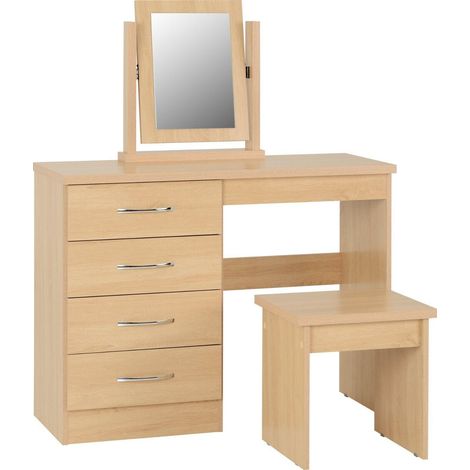 Nevada 4 Drawer Dressing Table Set - Sonoma Oak Effect (1/5)
