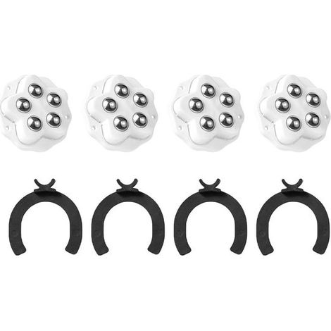 Petites roulettes pour meubles, petites roulettes à billes auto-adhésives, roulettes pour meubles, boîte de rangement, ustensiles de cuisine - Blanc (1/5)
