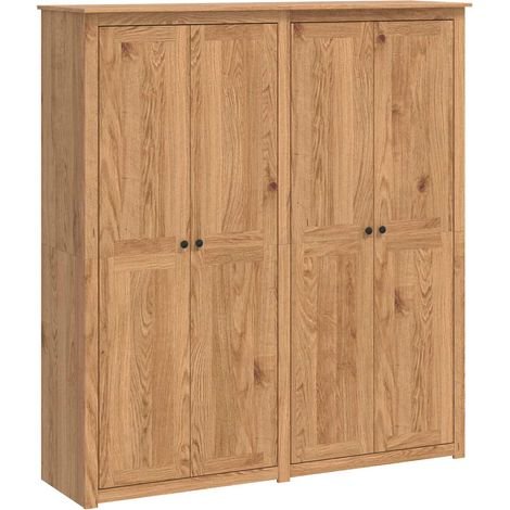 Wardrobe PANAMA Honey 169 x 50 x 185 cm Solid Pine Wood vidaXL (1/5)