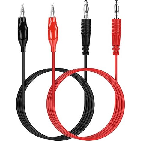 2 x Banana Plug Test Cable 4 mm to Crocodile Clip (1/5)