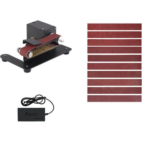 Prise UE, Mini Ponceuse à Bande ÉLectrique Banc de PonçAge Polisseuse Machine RéGlable Petite Meuleuse pour DIY AffûTeur de Bois (1/5)