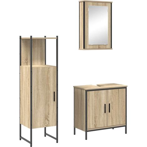Maison Exclusive - Set di mobili per il bagno 3 pcs Marrone Legno multistrato