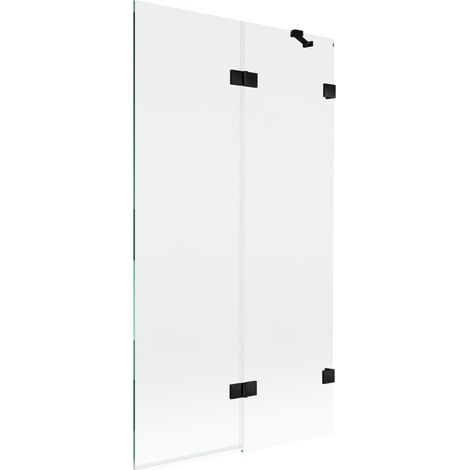 Mexen Lunar paroi de baignoire 2 volets droite 100 x 150 cm, transparent, noir - 897-100-100-70-00-P (1/5)