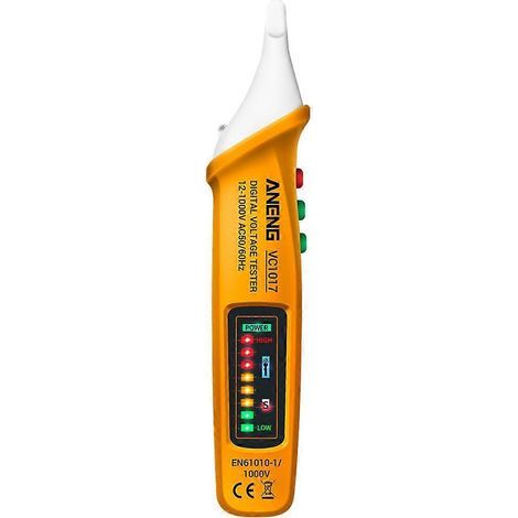 Praktischer Stromprüfstift, Spannungsprüfstift mit integrierter Taschenlampe – 17,28 x 3,8 cm – Gelb (1/3)