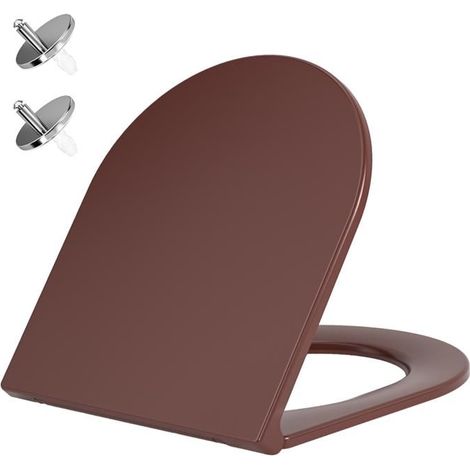 AquaWise Abattant WC avec Frein de Chute Résine Duroplast Antibactérienne Charnières Inoxydables Démontage Rapide Rouge carmin (1/5)